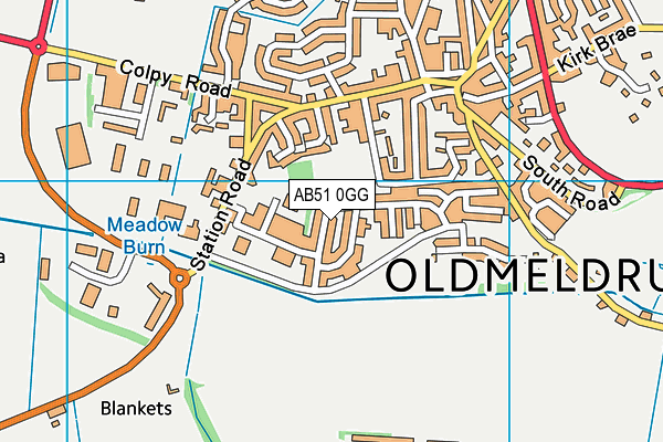 AB51 0GG map - OS VectorMap District (Ordnance Survey)