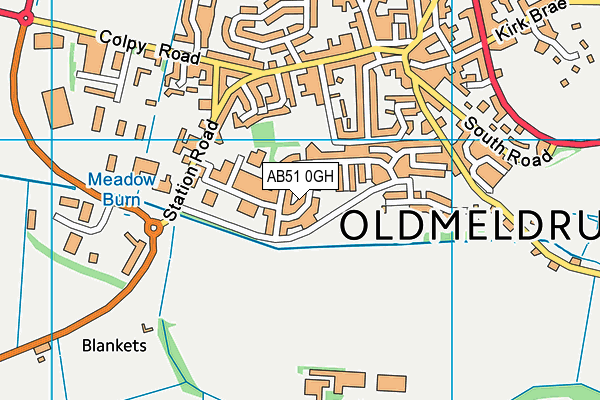 AB51 0GH map - OS VectorMap District (Ordnance Survey)