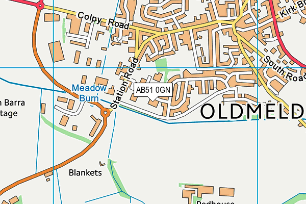 AB51 0GN map - OS VectorMap District (Ordnance Survey)