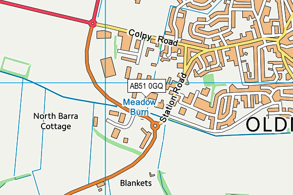 AB51 0GQ map - OS VectorMap District (Ordnance Survey)
