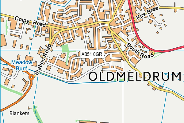 AB51 0GR map - OS VectorMap District (Ordnance Survey)
