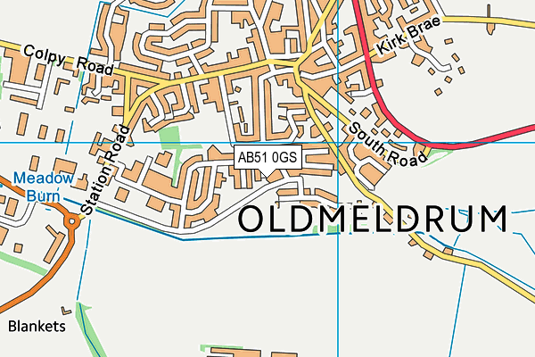 AB51 0GS map - OS VectorMap District (Ordnance Survey)