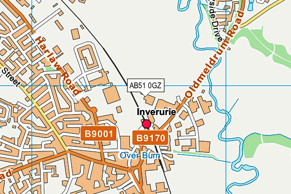 AB51 0GZ map - OS VectorMap District (Ordnance Survey)
