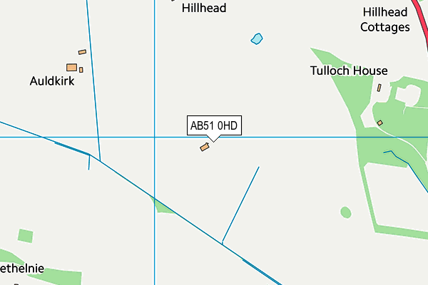 AB51 0HD map - OS VectorMap District (Ordnance Survey)