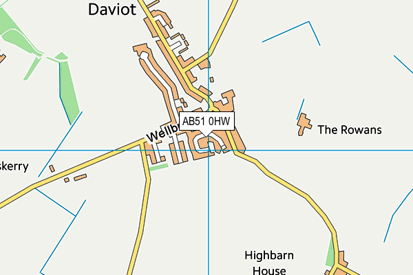 AB51 0HW map - OS VectorMap District (Ordnance Survey)