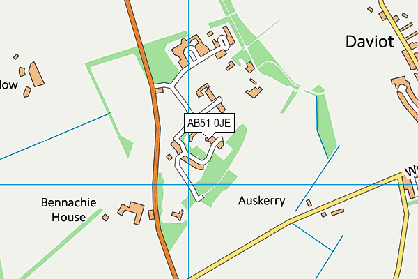 AB51 0JE map - OS VectorMap District (Ordnance Survey)