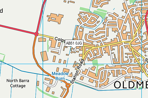 AB51 0JG map - OS VectorMap District (Ordnance Survey)