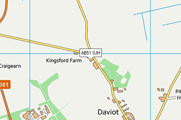 AB51 0JH map - OS VectorMap District (Ordnance Survey)