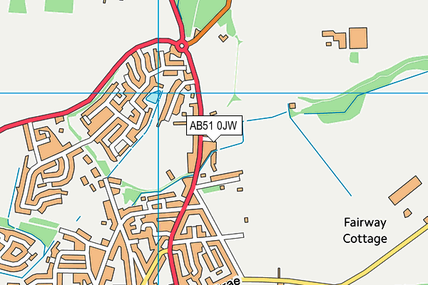 AB51 0JW map - OS VectorMap District (Ordnance Survey)