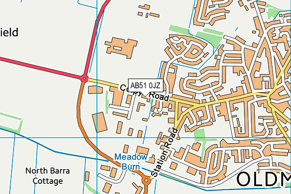 AB51 0JZ map - OS VectorMap District (Ordnance Survey)