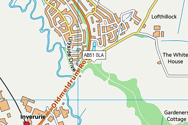 AB51 0LA map - OS VectorMap District (Ordnance Survey)