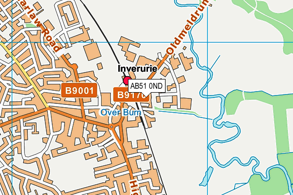 AB51 0ND map - OS VectorMap District (Ordnance Survey)