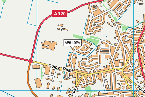 AB51 0PA map - OS VectorMap District (Ordnance Survey)