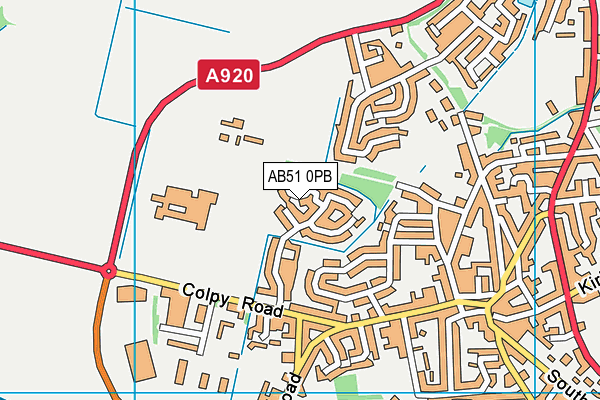 AB51 0PB map - OS VectorMap District (Ordnance Survey)