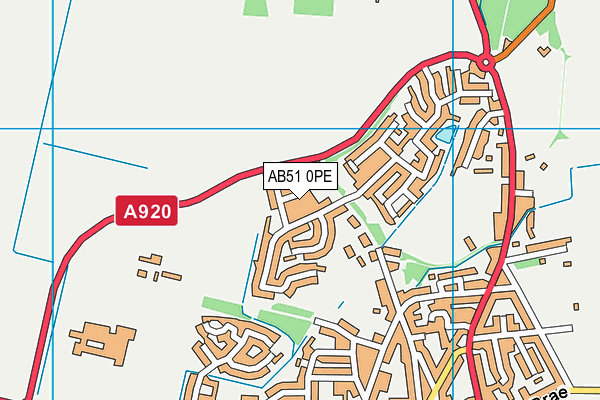AB51 0PE map - OS VectorMap District (Ordnance Survey)