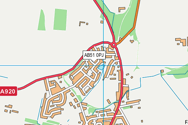 AB51 0PJ map - OS VectorMap District (Ordnance Survey)