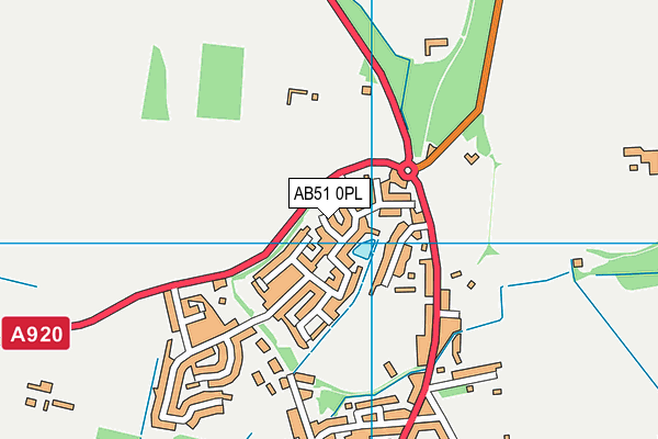 AB51 0PL map - OS VectorMap District (Ordnance Survey)