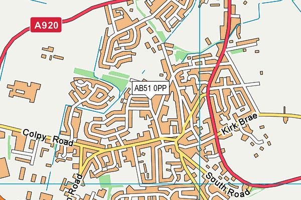 AB51 0PP map - OS VectorMap District (Ordnance Survey)