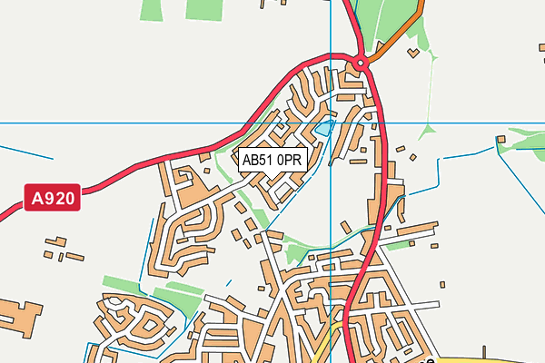 AB51 0PR map - OS VectorMap District (Ordnance Survey)