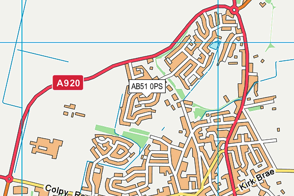 AB51 0PS map - OS VectorMap District (Ordnance Survey)