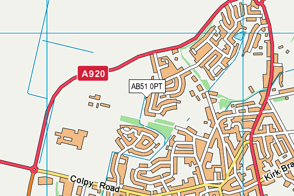AB51 0PT map - OS VectorMap District (Ordnance Survey)