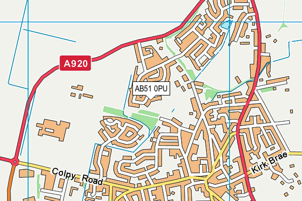AB51 0PU map - OS VectorMap District (Ordnance Survey)