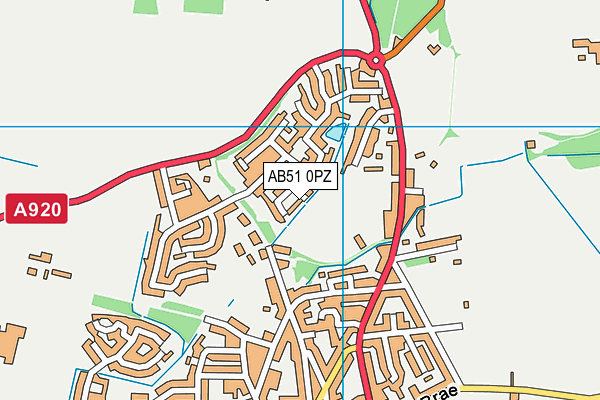 AB51 0PZ map - OS VectorMap District (Ordnance Survey)