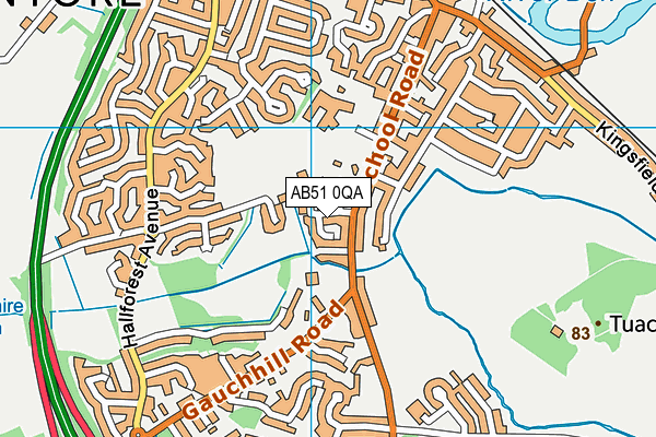 AB51 0QA map - OS VectorMap District (Ordnance Survey)