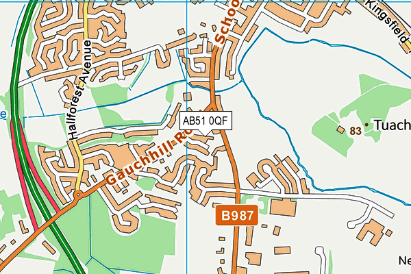 AB51 0QF map - OS VectorMap District (Ordnance Survey)