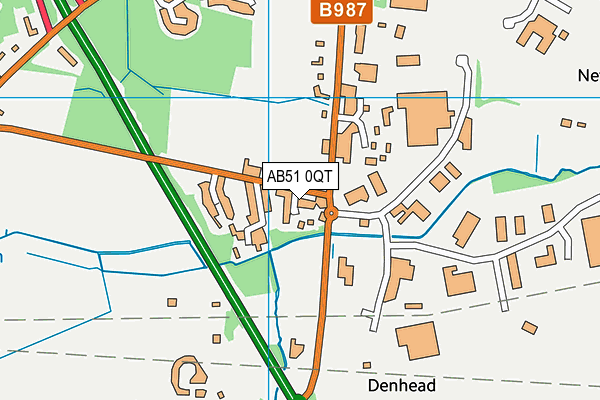 AB51 0QT map - OS VectorMap District (Ordnance Survey)