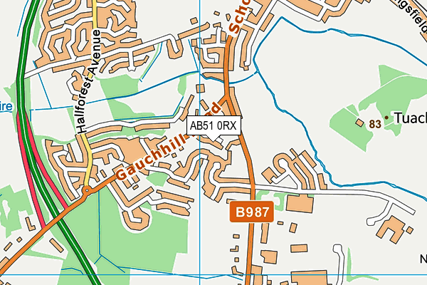 AB51 0RX map - OS VectorMap District (Ordnance Survey)