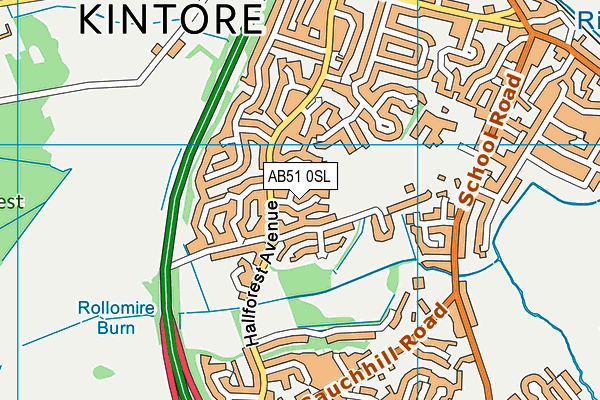 AB51 0SL map - OS VectorMap District (Ordnance Survey)