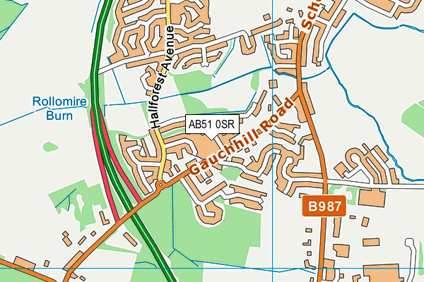 AB51 0SR map - OS VectorMap District (Ordnance Survey)