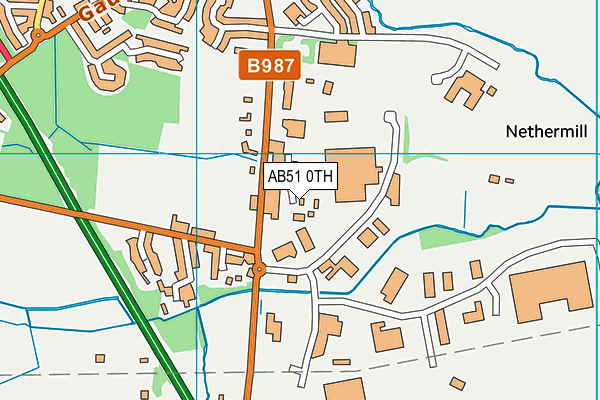 AB51 0TH map - OS VectorMap District (Ordnance Survey)