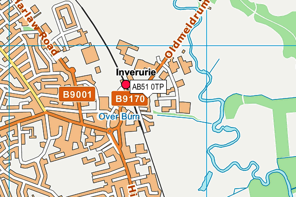 AB51 0TP map - OS VectorMap District (Ordnance Survey)