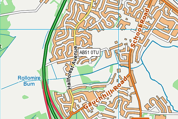 AB51 0TU map - OS VectorMap District (Ordnance Survey)