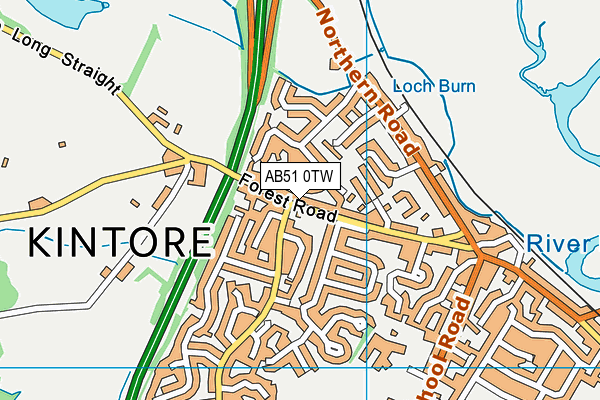 AB51 0TW map - OS VectorMap District (Ordnance Survey)