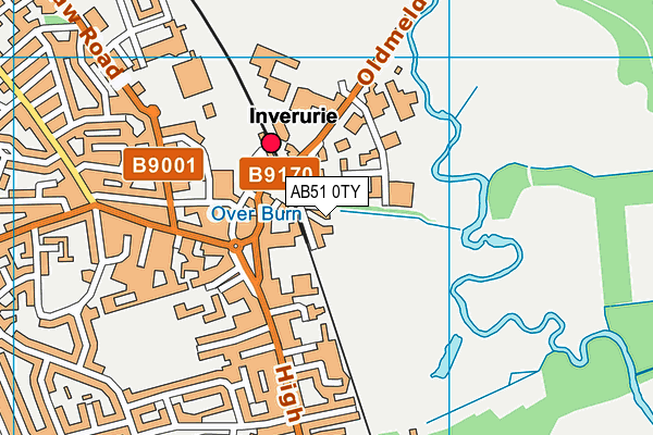 AB51 0TY map - OS VectorMap District (Ordnance Survey)