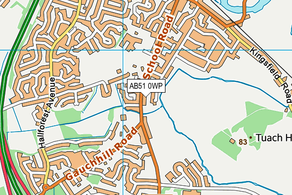 AB51 0WP map - OS VectorMap District (Ordnance Survey)
