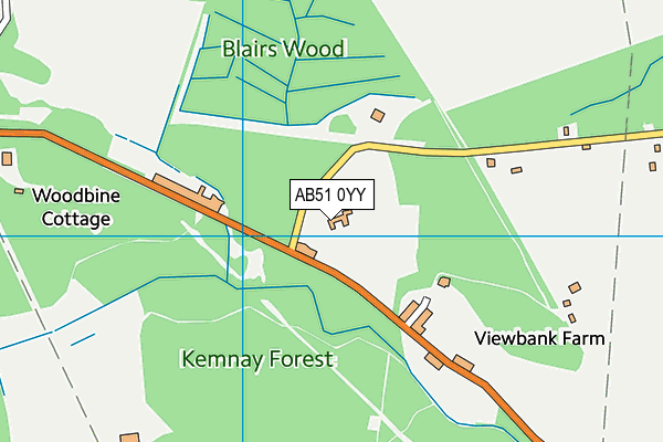 AB51 0YY map - OS VectorMap District (Ordnance Survey)