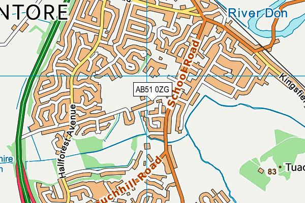 AB51 0ZG map - OS VectorMap District (Ordnance Survey)