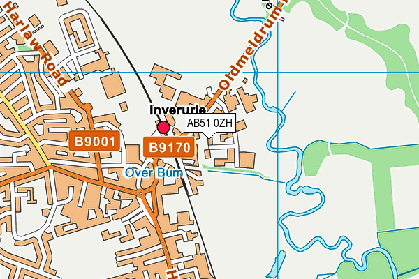 AB51 0ZH map - OS VectorMap District (Ordnance Survey)
