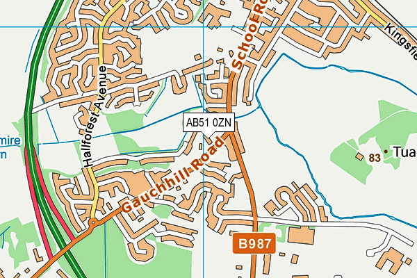 AB51 0ZN map - OS VectorMap District (Ordnance Survey)