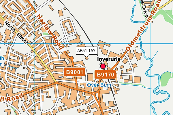 AB51 1AY map - OS VectorMap District (Ordnance Survey)