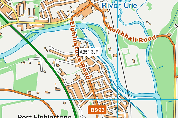 AB51 3JF map - OS VectorMap District (Ordnance Survey)