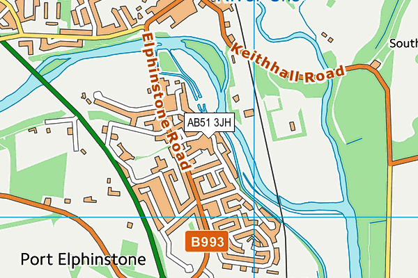 AB51 3JH map - OS VectorMap District (Ordnance Survey)