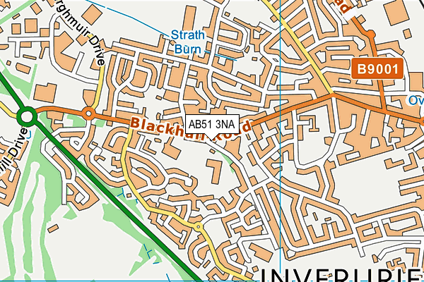 AB51 3NA map - OS VectorMap District (Ordnance Survey)