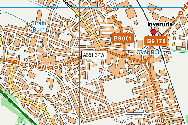 AB51 3PW map - OS VectorMap District (Ordnance Survey)