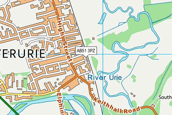 AB51 3PZ map - OS VectorMap District (Ordnance Survey)