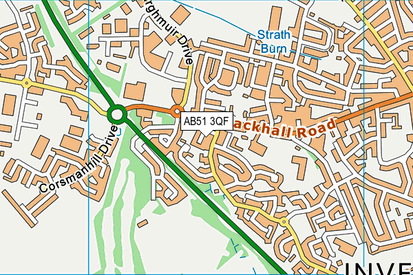 AB51 3QF map - OS VectorMap District (Ordnance Survey)